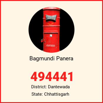 Bagmundi Panera pin code, district Dantewada in Chhattisgarh