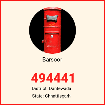 Barsoor pin code, district Dantewada in Chhattisgarh