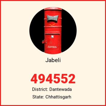 Jabeli pin code, district Dantewada in Chhattisgarh