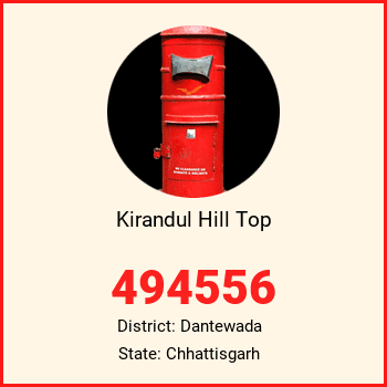 Kirandul Hill Top pin code, district Dantewada in Chhattisgarh