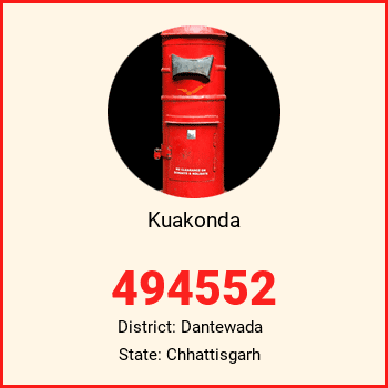 Kuakonda pin code, district Dantewada in Chhattisgarh