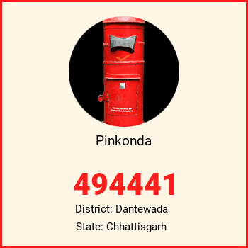 Pinkonda pin code, district Dantewada in Chhattisgarh