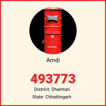 Amdi pin code, district Dhamtari in Chhattisgarh