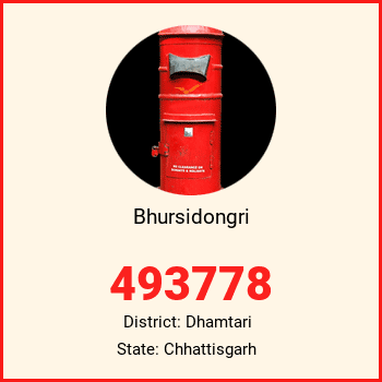 Bhursidongri pin code, district Dhamtari in Chhattisgarh