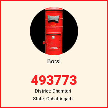 Borsi pin code, district Dhamtari in Chhattisgarh