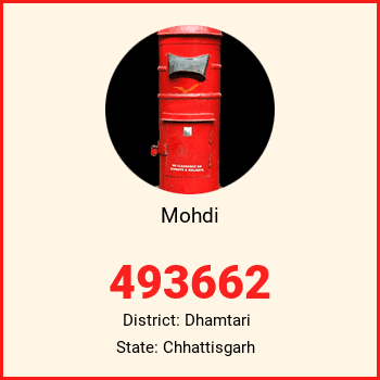 Mohdi pin code, district Dhamtari in Chhattisgarh