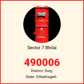 Sector 7 Bhilai pin code, district Durg in Chhattisgarh