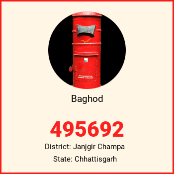 Baghod pin code, district Janjgir Champa in Chhattisgarh