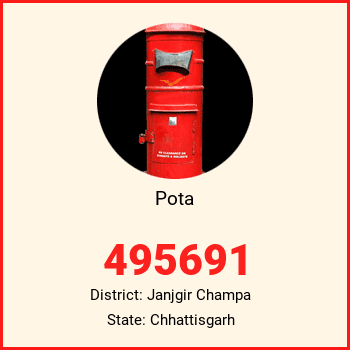 Pota pin code, district Janjgir Champa in Chhattisgarh