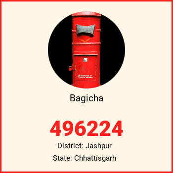 Bagicha pin code, district Jashpur in Chhattisgarh