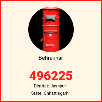 Behrakhar pin code, district Jashpur in Chhattisgarh