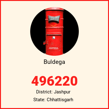 Buldega pin code, district Jashpur in Chhattisgarh