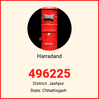 Harradand pin code, district Jashpur in Chhattisgarh