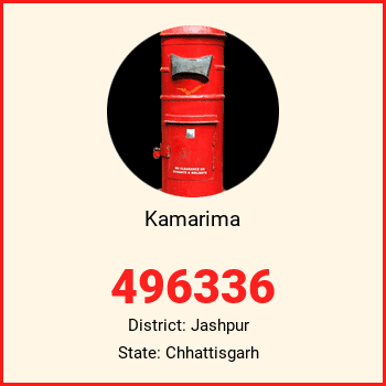 Kamarima pin code, district Jashpur in Chhattisgarh