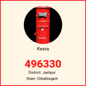 Kesra pin code, district Jashpur in Chhattisgarh