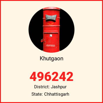 Khutgaon pin code, district Jashpur in Chhattisgarh