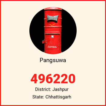 Pangsuwa pin code, district Jashpur in Chhattisgarh