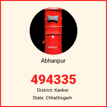 Abhanpur pin code, district Kanker in Chhattisgarh