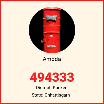 Amoda pin code, district Kanker in Chhattisgarh
