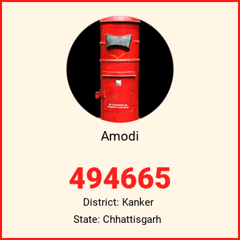 Amodi pin code, district Kanker in Chhattisgarh