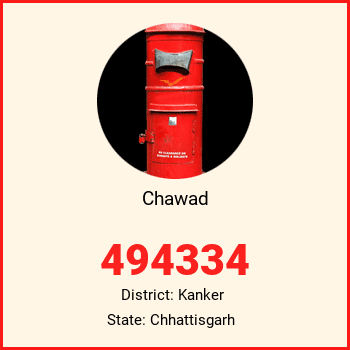 Chawad pin code, district Kanker in Chhattisgarh