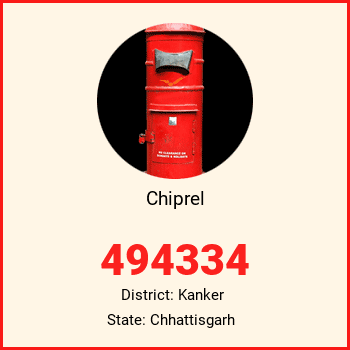 Chiprel pin code, district Kanker in Chhattisgarh