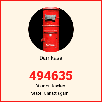 Damkasa pin code, district Kanker in Chhattisgarh