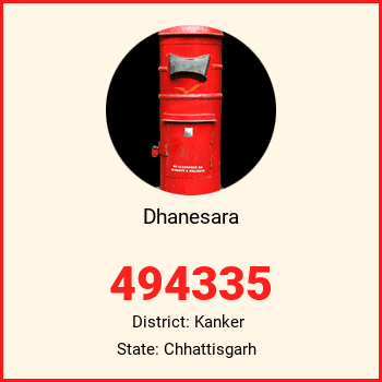 Dhanesara pin code, district Kanker in Chhattisgarh