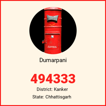 Dumarpani pin code, district Kanker in Chhattisgarh