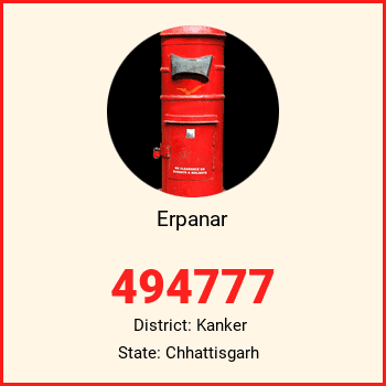 Erpanar pin code, district Kanker in Chhattisgarh