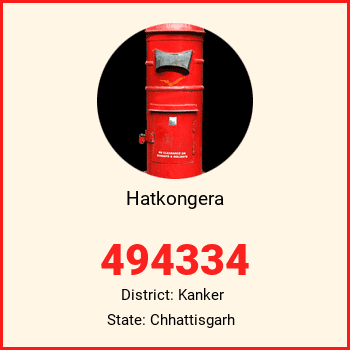 Hatkongera pin code, district Kanker in Chhattisgarh