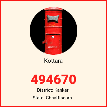 Kottara pin code, district Kanker in Chhattisgarh