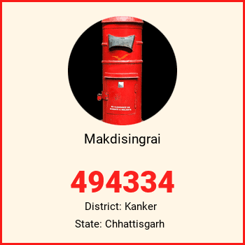 Makdisingrai pin code, district Kanker in Chhattisgarh