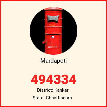 Mardapoti pin code, district Kanker in Chhattisgarh