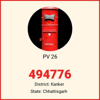 PV 26 pin code, district Kanker in Chhattisgarh