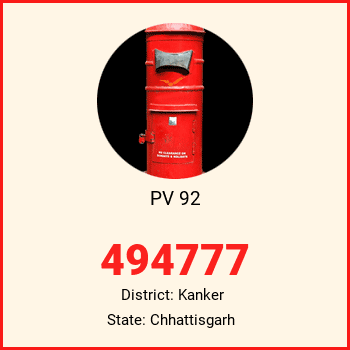 PV 92 pin code, district Kanker in Chhattisgarh