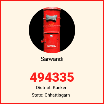 Sarwandi pin code, district Kanker in Chhattisgarh
