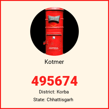 Kotmer pin code, district Korba in Chhattisgarh