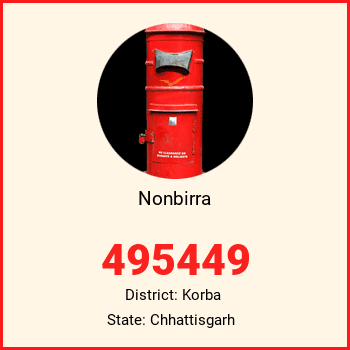 Nonbirra pin code, district Korba in Chhattisgarh