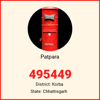 Patpara pin code, district Korba in Chhattisgarh