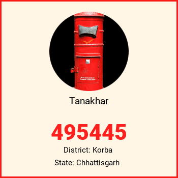 Tanakhar pin code, district Korba in Chhattisgarh