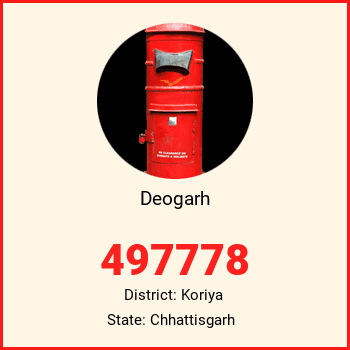 Deogarh pin code, district Koriya in Chhattisgarh
