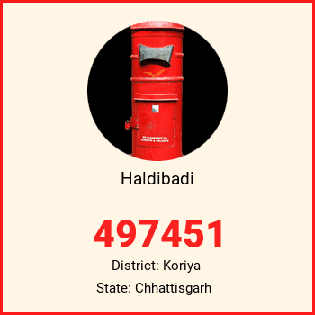 Haldibadi pin code, district Koriya in Chhattisgarh