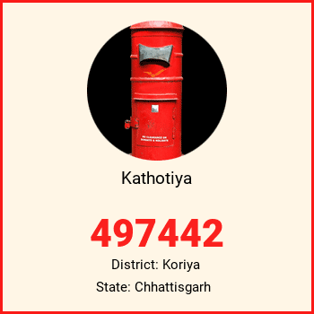 Kathotiya pin code, district Koriya in Chhattisgarh