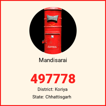 Mandisarai pin code, district Koriya in Chhattisgarh