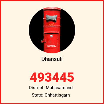 Dhansuli pin code, district Mahasamund in Chhattisgarh