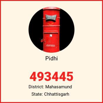 Pidhi pin code, district Mahasamund in Chhattisgarh