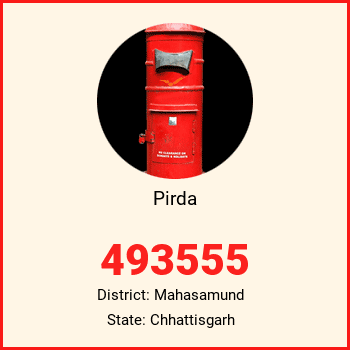 Pirda pin code, district Mahasamund in Chhattisgarh