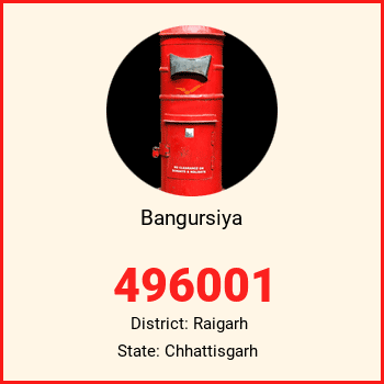 Bangursiya pin code, district Raigarh in Chhattisgarh