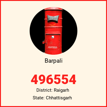 Barpali pin code, district Raigarh in Chhattisgarh